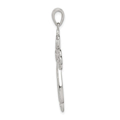 Sterling Silver Diamond & Diamond-cut Cross Pendant QC9694