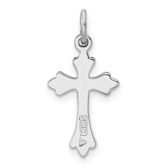Sterling Silver Rhodium-plated Polished Cross Pendant QC9696