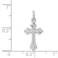 Sterling Silver Rhodium-plated Polished Cross Pendant QC9696