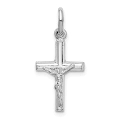 Sterling Silver Rhodium-plated Polished Crucifix Cross Pendant QC9705