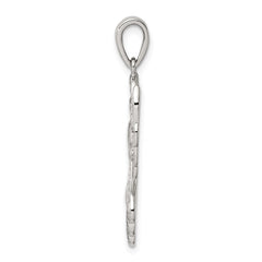 Sterling Silver Diamond & Diamond-cut Angel Pendant QC9714