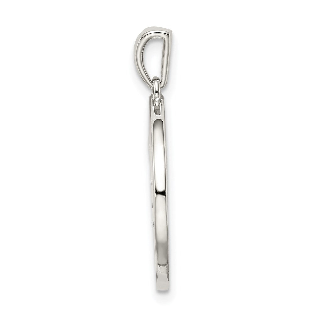 Sterling Silver Rhodium-plated & CZ Aries Zodiac Pendant QC9730