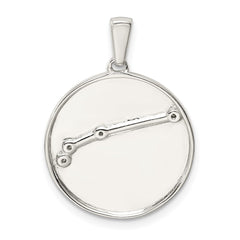 Sterling Silver Rhodium-plated & CZ Aries Zodiac Pendant QC9730