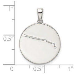 Sterling Silver Rhodium-plated & CZ Aries Zodiac Pendant QC9730