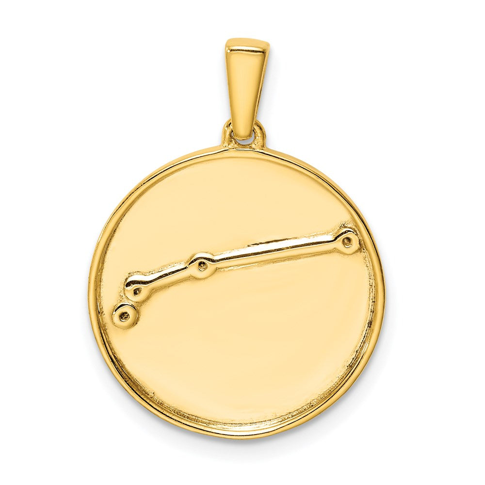 Sterling Silver Gold-plated & CZ Aries Zodiac Pendant QC9730GP