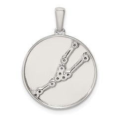 Sterling Silver Rhodium-plated & CZ Taurus Zodiac Pendant QC9731