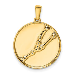 Sterling Silver Gold-plated & CZ Taurus Zodiac Pendant QC9731GP