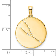 Sterling Silver Gold-plated & CZ Taurus Zodiac Pendant QC9731GP