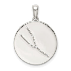 Sterling Silver Rhodium-plated & CZ Taurus Zodiac Pendant QC9731