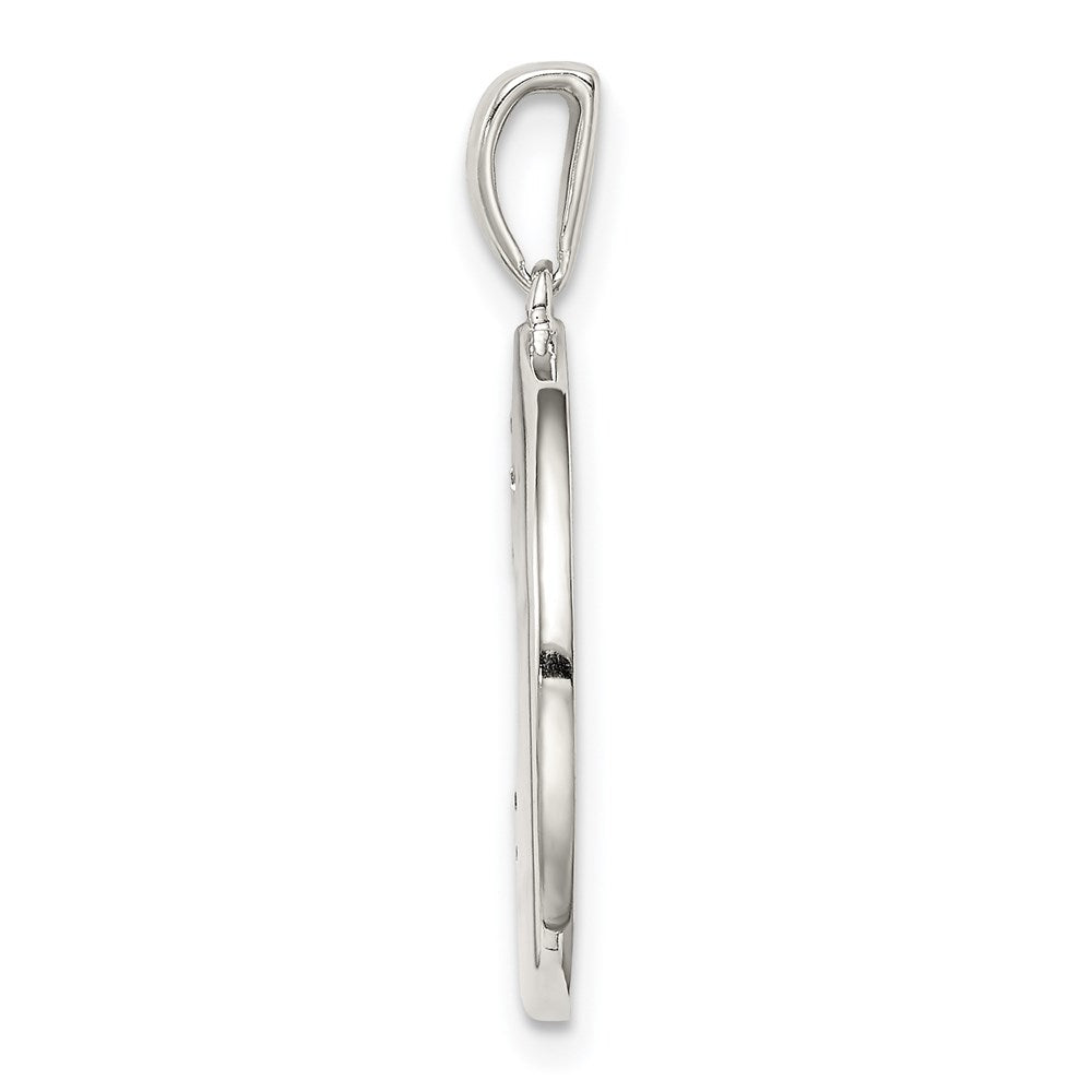 Sterling Silver Rhodium-plated & CZ Sagittarius Zodiac Pendant QC9738