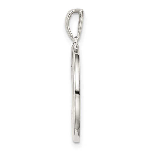 Sterling Silver Rhodium-plated & CZ Sagittarius Zodiac Pendant QC9738