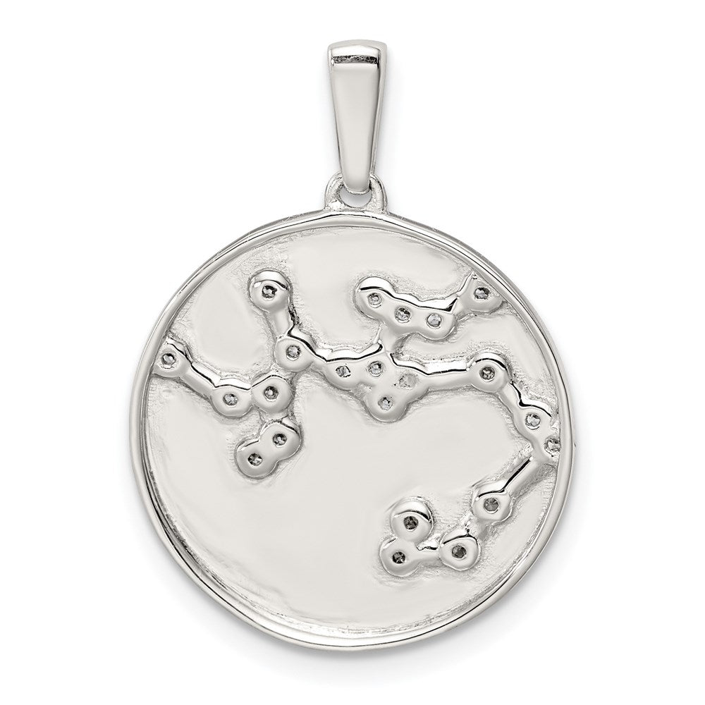 Sterling Silver Rhodium-plated & CZ Sagittarius Zodiac Pendant QC9738