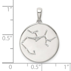 Sterling Silver Rhodium-plated & CZ Sagittarius Zodiac Pendant QC9738