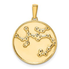 Sterling Silver Gold-plated & CZ Sagittarius Zodiac Pendant QC9738GP