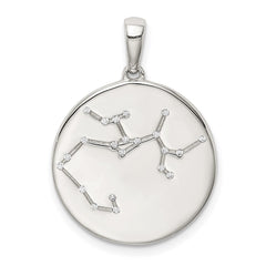 Sterling Silver Rhodium-plated & CZ Sagittarius Zodiac Pendant QC9738