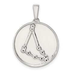Sterling Silver Rhodium-plated & CZ Capricorn Zodiac Pendant QC9739