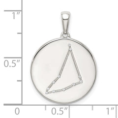Sterling Silver Rhodium-plated & CZ Capricorn Zodiac Pendant QC9739