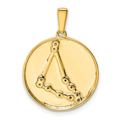 Sterling Silver Gold-plated & CZ Capricorn Zodiac Pendant QC9739GP