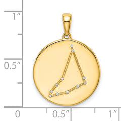 Sterling Silver Gold-plated & CZ Capricorn Zodiac Pendant QC9739GP