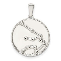 Sterling Silver Rhodium-plated & CZ Aquarius Zodiac Pendant QC9740