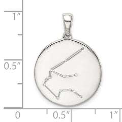 Sterling Silver Rhodium-plated & CZ Aquarius Zodiac Pendant QC9740