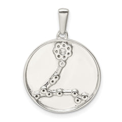 Sterling Silver Rhodium-plated & CZ Pisces Zodiac Pendant QC9741