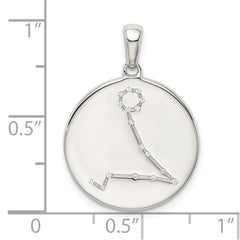 Sterling Silver Rhodium-plated & CZ Pisces Zodiac Pendant QC9741