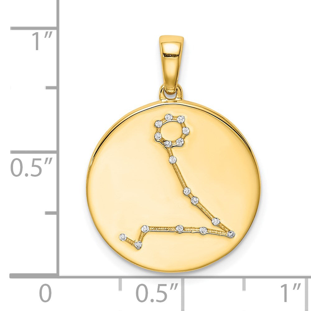Sterling Silver Gold-plated & CZ Pisces Zodiac Pendant QC9741GP