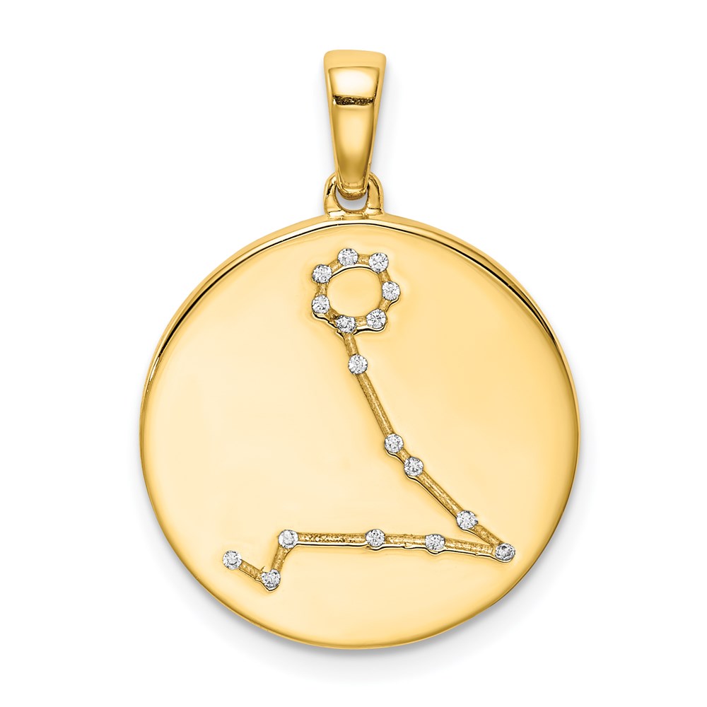Sterling Silver Gold-plated & CZ Pisces Zodiac Pendant QC9741GP