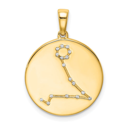 Sterling Silver Gold-plated & CZ Pisces Zodiac Pendant QC9741GP