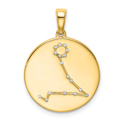 Sterling Silver Gold-plated & CZ Pisces Zodiac Pendant QC9741GP