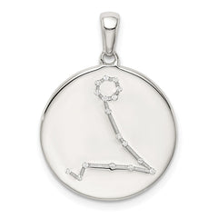 Sterling Silver Rhodium-plated & CZ Pisces Zodiac Pendant QC9741