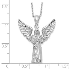 Sterling Silver Rhodium-plated Angel Ash Holder 18in Necklace QC9744-18