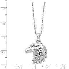 Sterling Silver Rhodium-plated Eagle Ash Holder 18in Necklace QC9750-18