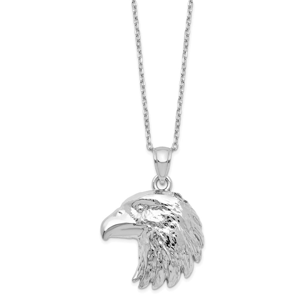 Sterling Silver Rhodium-plated Eagle Ash Holder 18in Necklace QC9750-18