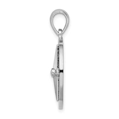 De-Ani Sterling Silver Rhodium-Plated Polished Enameled Large Compass Pendant QC9790