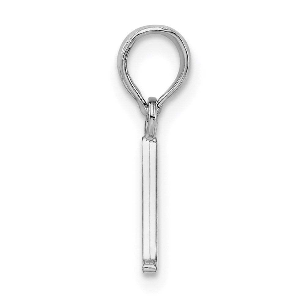 Sterling Silver Rhodium-plated Polished Block Initial -A- Pendant QC9792A