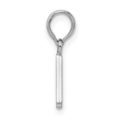 Sterling Silver Rhodium-plated Polished Block Initial -A- Pendant QC9792A