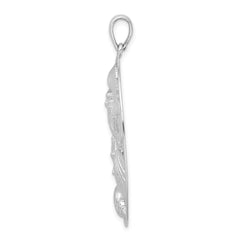 De-Ani Sterling Silver Rhodium-plated Polished Shells Oval Pendant QC9818