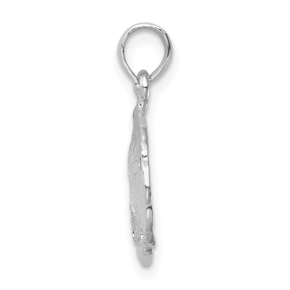 De-Ani Sterling Silver Rhodium-Plated Polished Sand Dollar Pendant QC9823