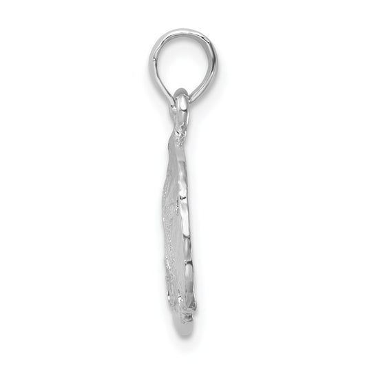De-Ani Sterling Silver Rhodium-Plated Polished Sand Dollar Pendant QC9823