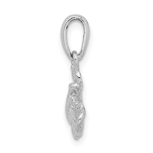 De-Ani Sterling Silver Rhodium-Plated Polished Sea Turtle Pendant QC9845
