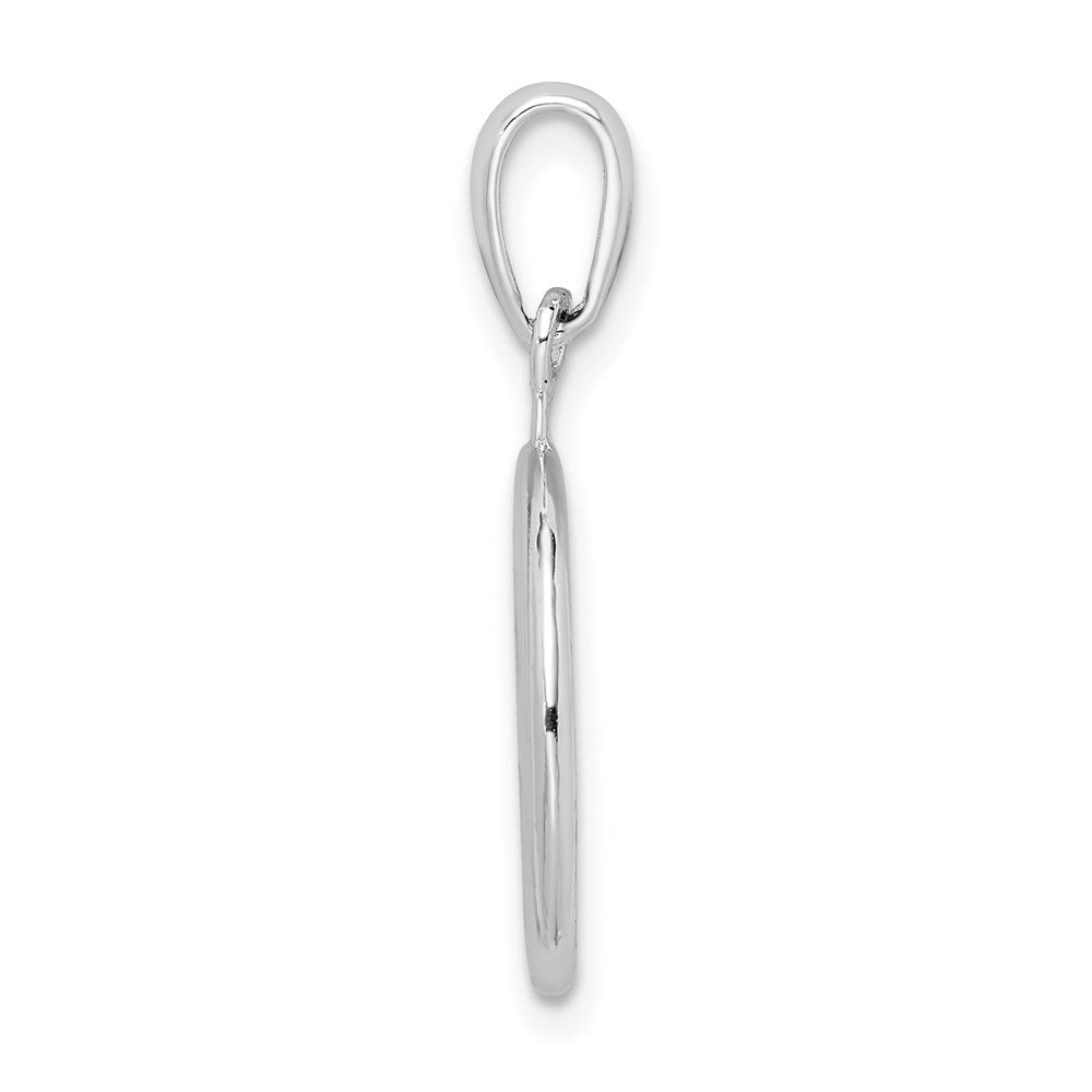De-Ani Sterling Silver Rhodium-Plated Polished Peace Symbol Pendant QC9886
