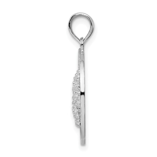 De-Ani Sterling Silver Rhodium-Plated Textured Turks and Caicos with Starfish Pendant QC9891