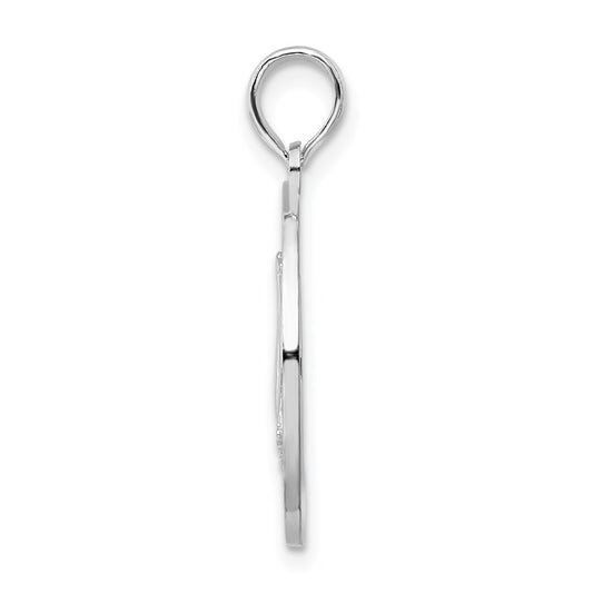De-Ani Sterling Silver Rhodium-Plated Textured Turks and Caicos with Sailboat Pendant QC9892