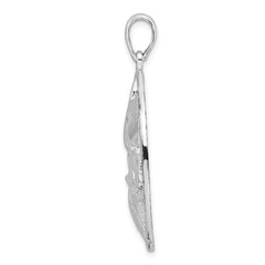 De-Ani Sterling Silver Rhodium-plated Polished Shells in Circle Pendant QC9917