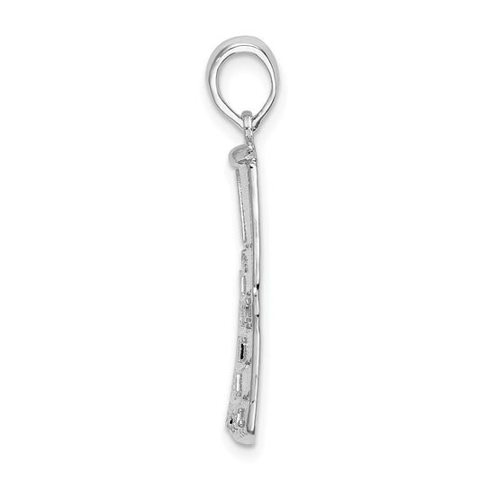 De-Ani Sterling Silver Rhodium-Plated Polished Large Key West USA Pendant QC9920