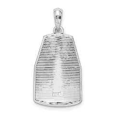 De-Ani Sterling Silver Rhodium-Plated Polished Large Key West USA Pendant QC9920