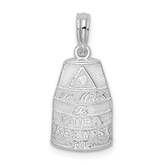 De-Ani Sterling Silver Rhodium-Plated Polished Small Key West USA Pendant QC9921