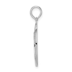 De-Ani Sterling Silver Rhodium-Plated Textured Key West with Palm Tree Pendant QC9923